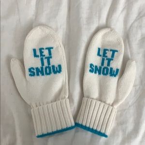 kate spade "let it snow" wool mittens